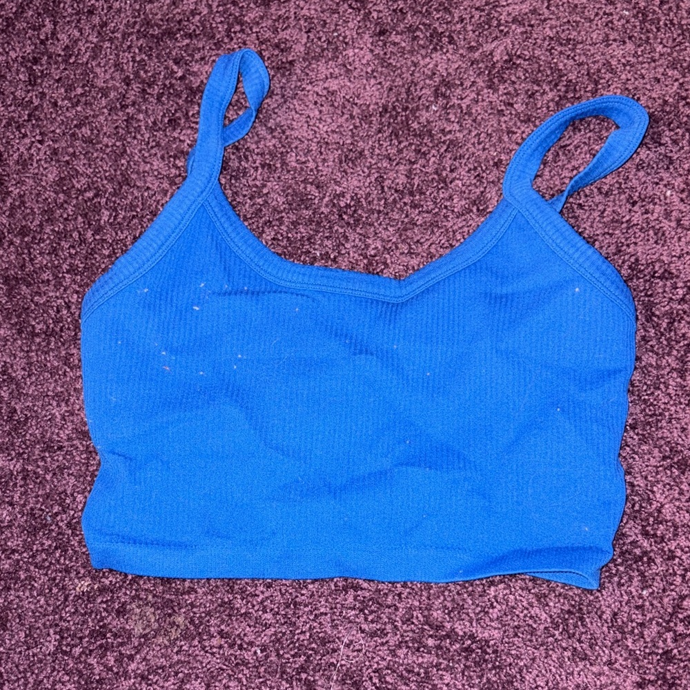 Blue Ribbed Women's Camisole